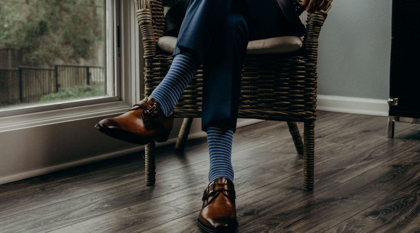Μπλε κάλτσες-κοστούμι